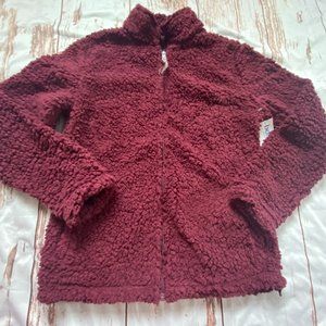 Boxercraft teddybear zip up sweatshirt-maroon-SM